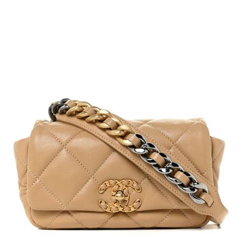 chanel 19 dark beige|Chanel 19 waist bag.